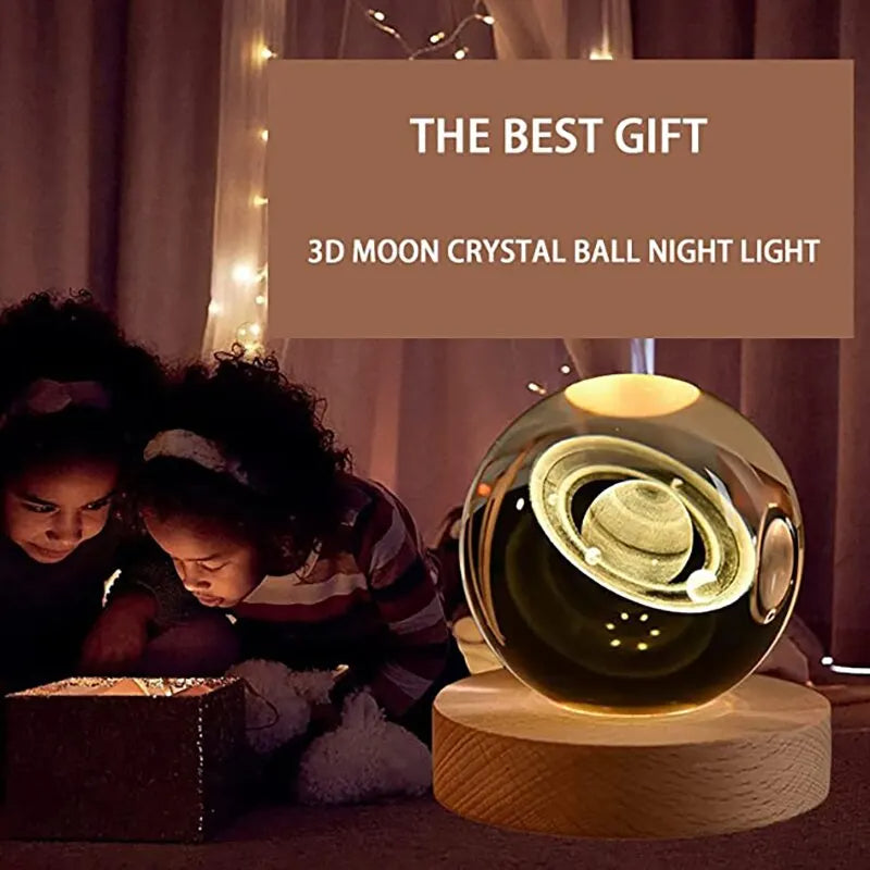 LED Night Light Milky Way Galaxy Solar System Crystal Ball - Trendy Finds