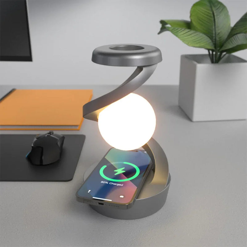 Levitating Ball Lamp with Wireless Charger - Trendy Finds