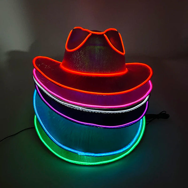 Nightlife Fashion : Glowing Neon Cowboy Hat - Trendy Finds