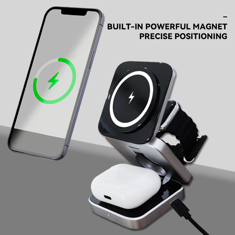 Portable 3 in 1 Foldable Wireless Charger Stand - Trendy Finds