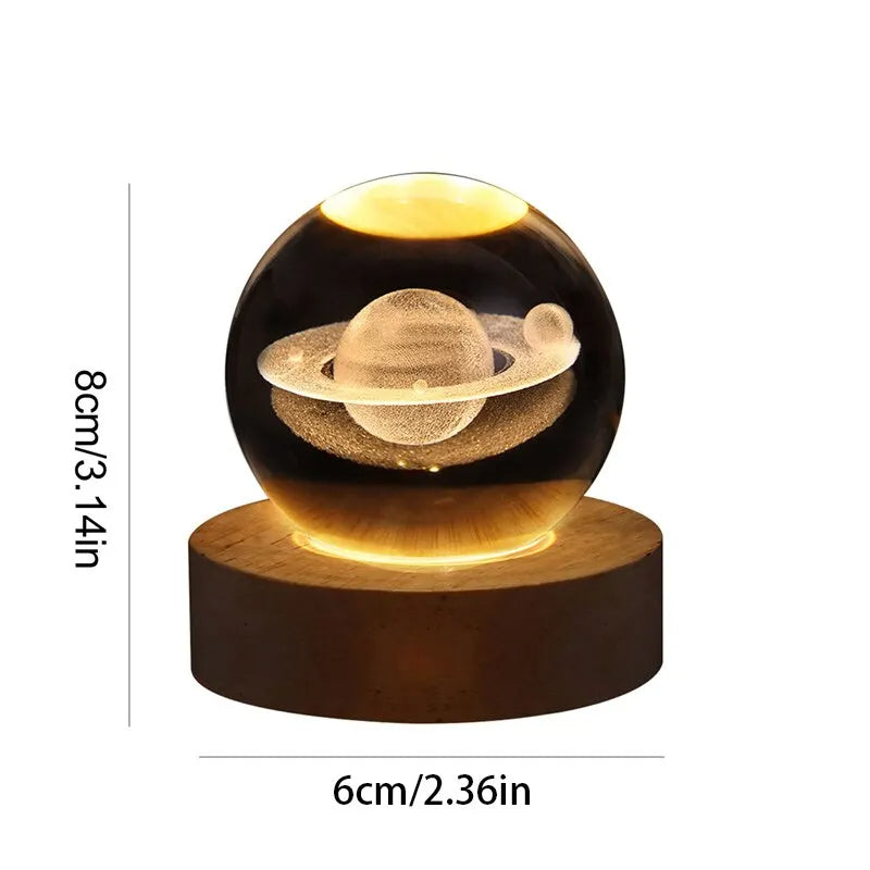 LED Night Light Milky Way Galaxy Solar System Crystal Ball - Trendy Finds