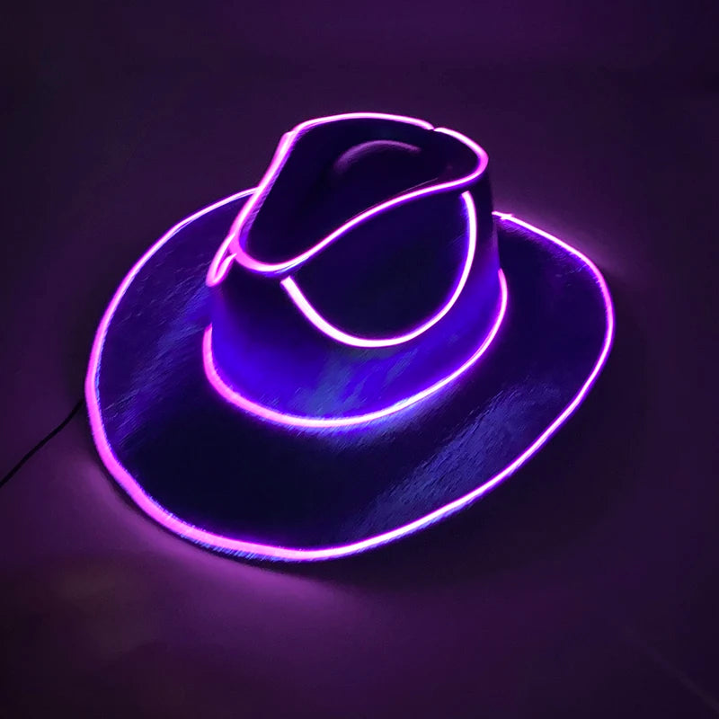 Nightlife Fashion : Glowing Neon Cowboy Hat - Trendy Finds