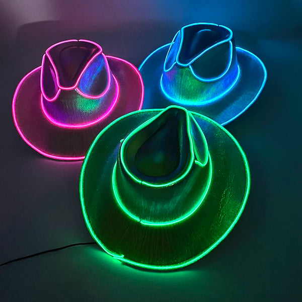 Nightlife Fashion : Glowing Neon Cowboy Hat - Trendy Finds