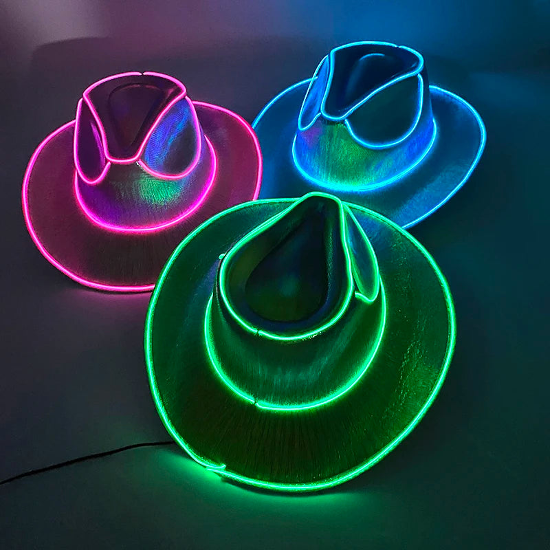 Nightlife Fashion : Glowing Neon Cowboy Hat - Trendy Finds