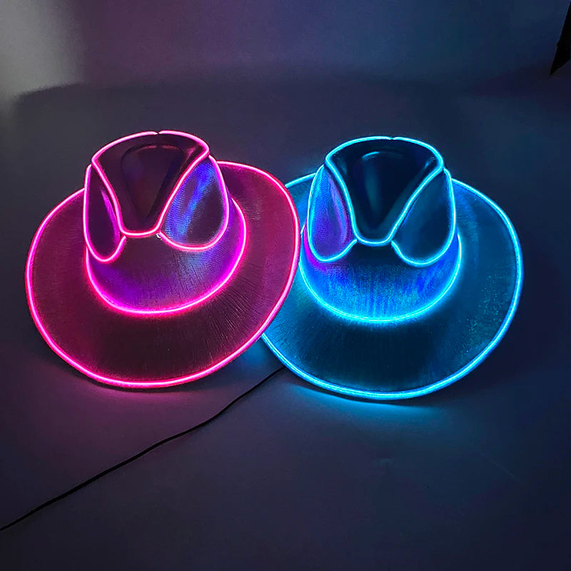 Nightlife Fashion : Glowing Neon Cowboy Hat - Trendy Finds